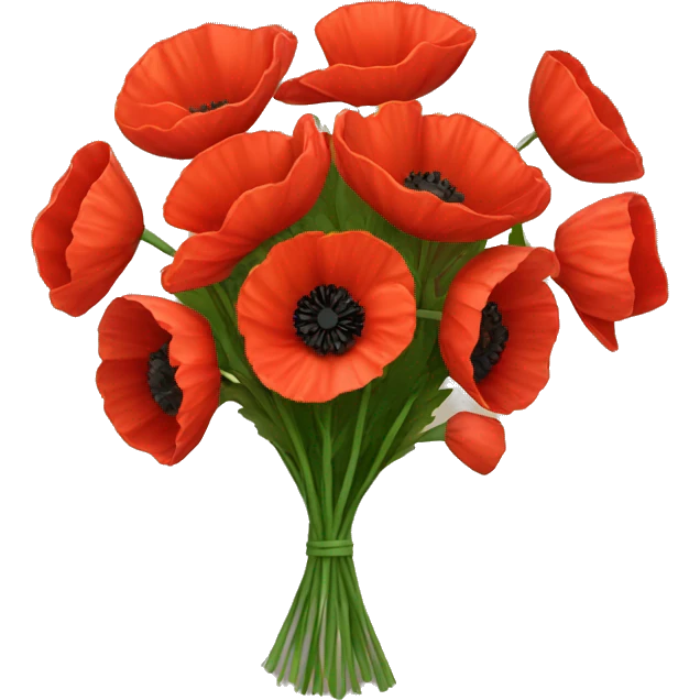 bouquet of poppies emoji