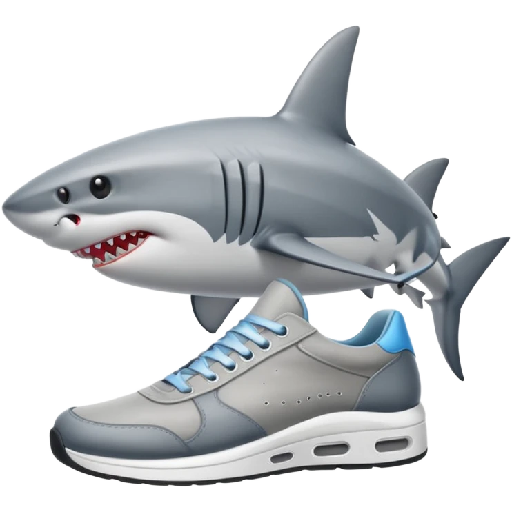 Shark with shoes emoji