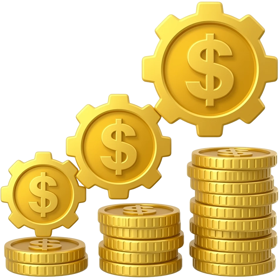 money cogs increase emoji