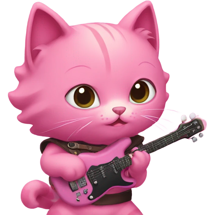 Pink cats playing dnd emoji