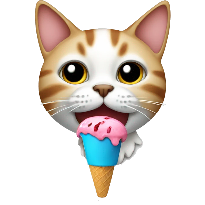 Cat eating ice cream emoji