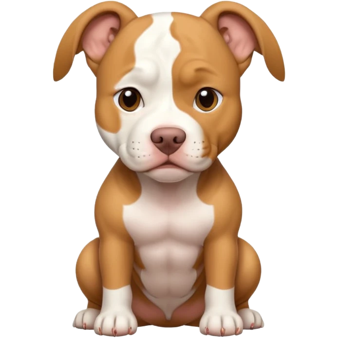 tan and white pitbull with floppy ears  emoji