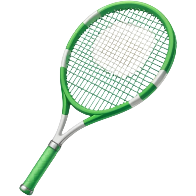 green and white glass crystal tennis racket emoji