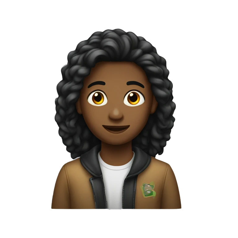 joven de 13 años con pelo negro emoji