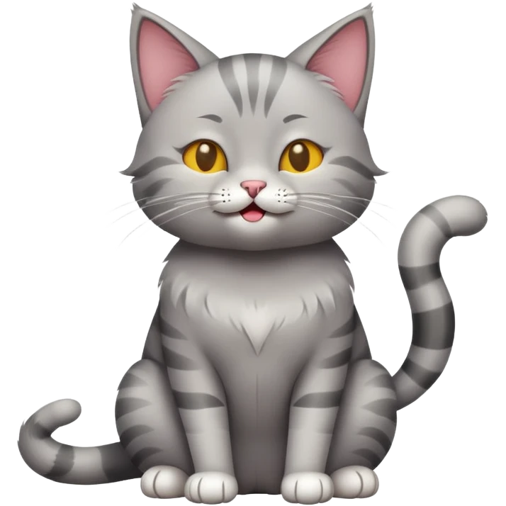 cat full body sitting winking emoji