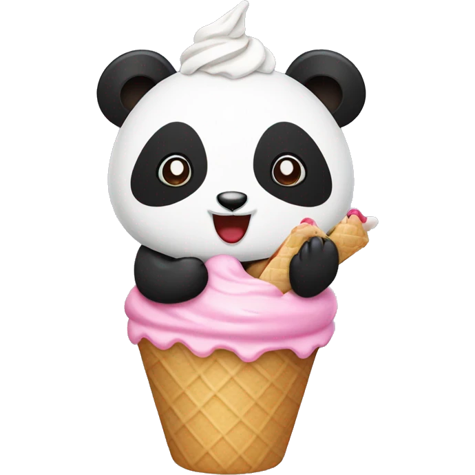 Panda eating ice cream emoji