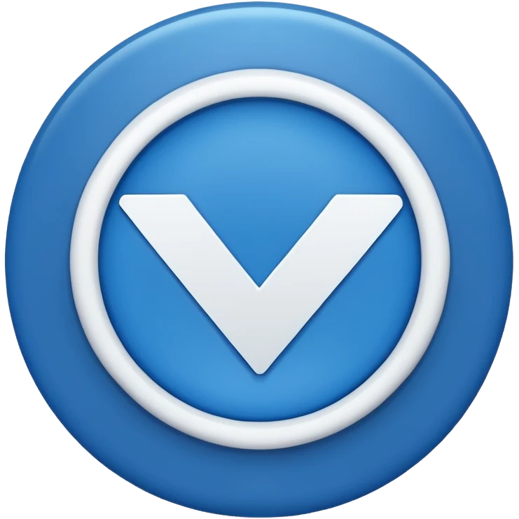 A blue circle with a white checkmark inside (dark blue checkmark) emoji