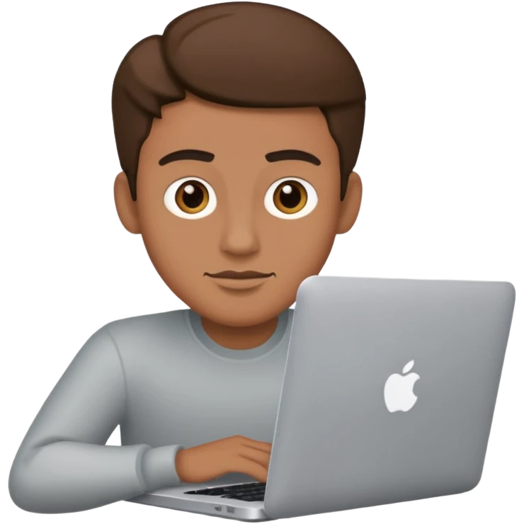 bold guy with macbook emoji
