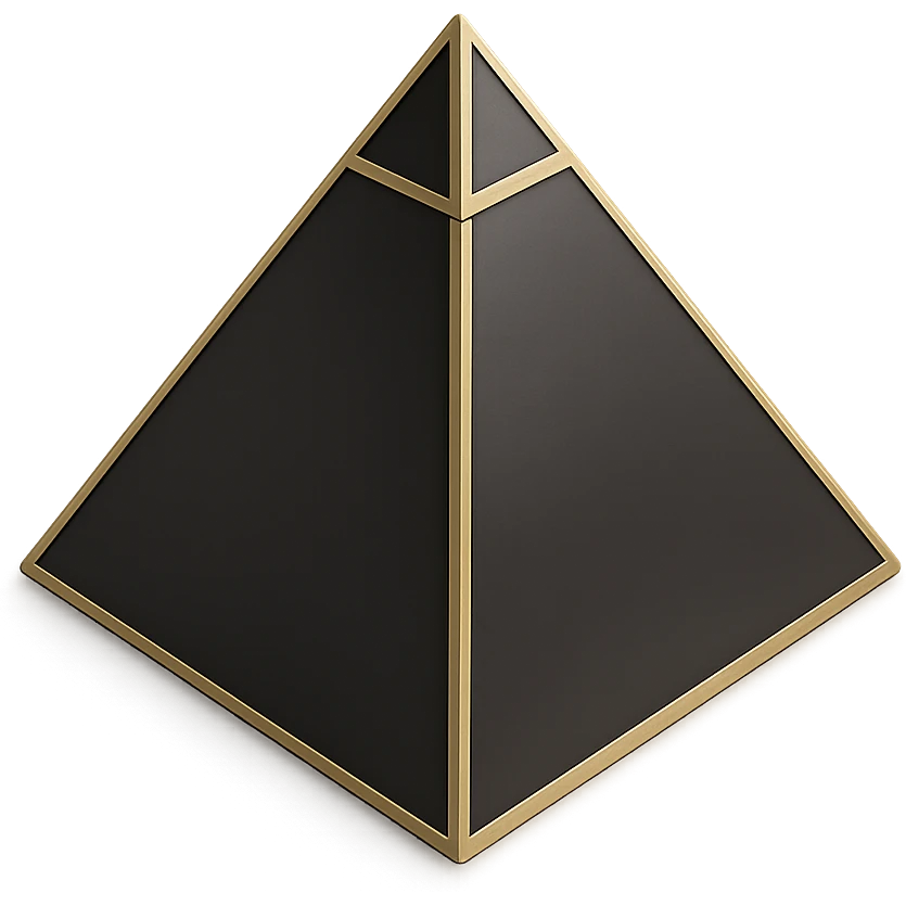 a pyramid in 3D black style emoji