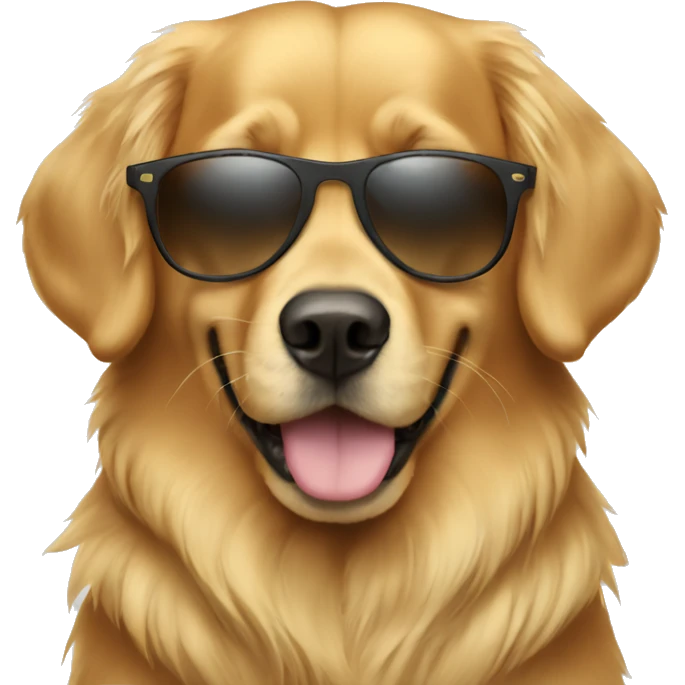 Two goldens with sunglasses on emoji