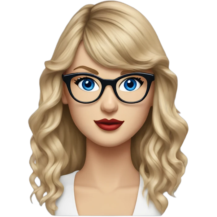 Hyper Realistic Taylor Swift blue eyes and glasses  emoji