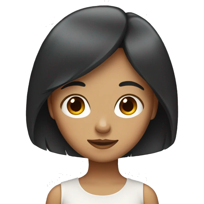 Girl with bangs and dark red hair  emoji