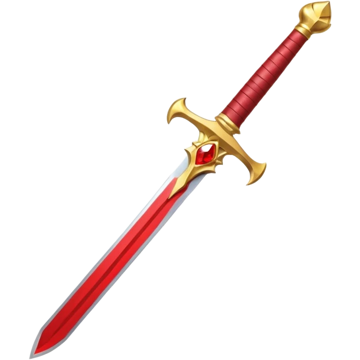 golden sword with red stone, simple emoji