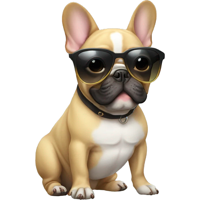French bulldog with sunglasses emoji