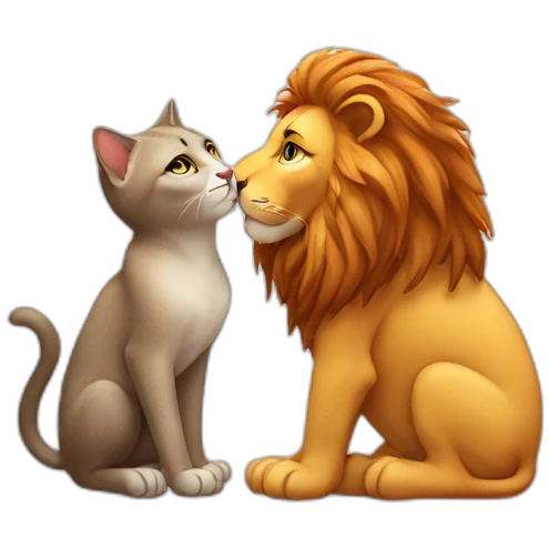 Cat kiss lion emoji
