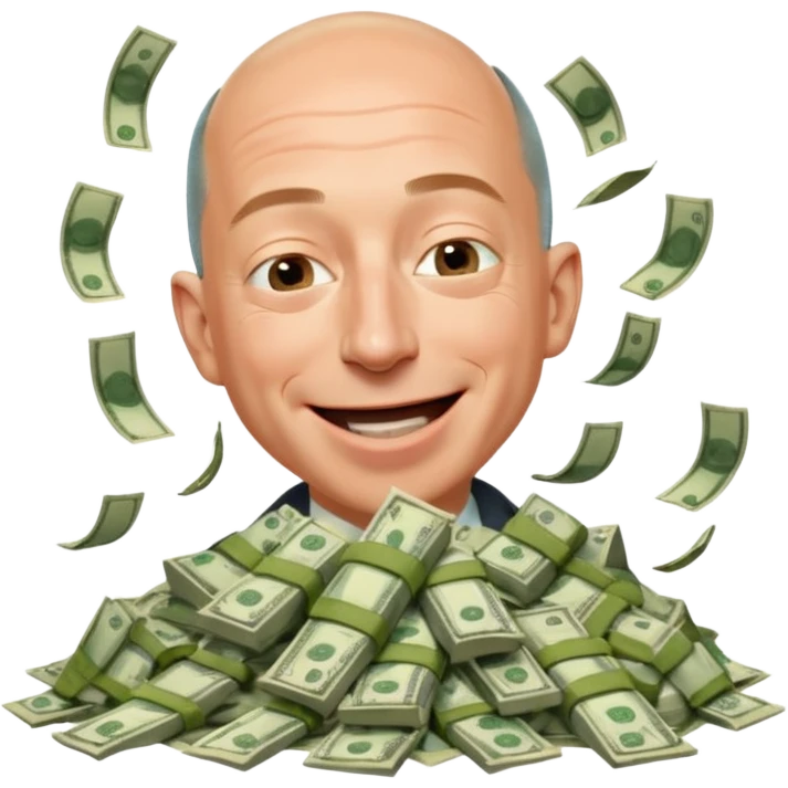 jeff bezos sniff money and laughing emoji