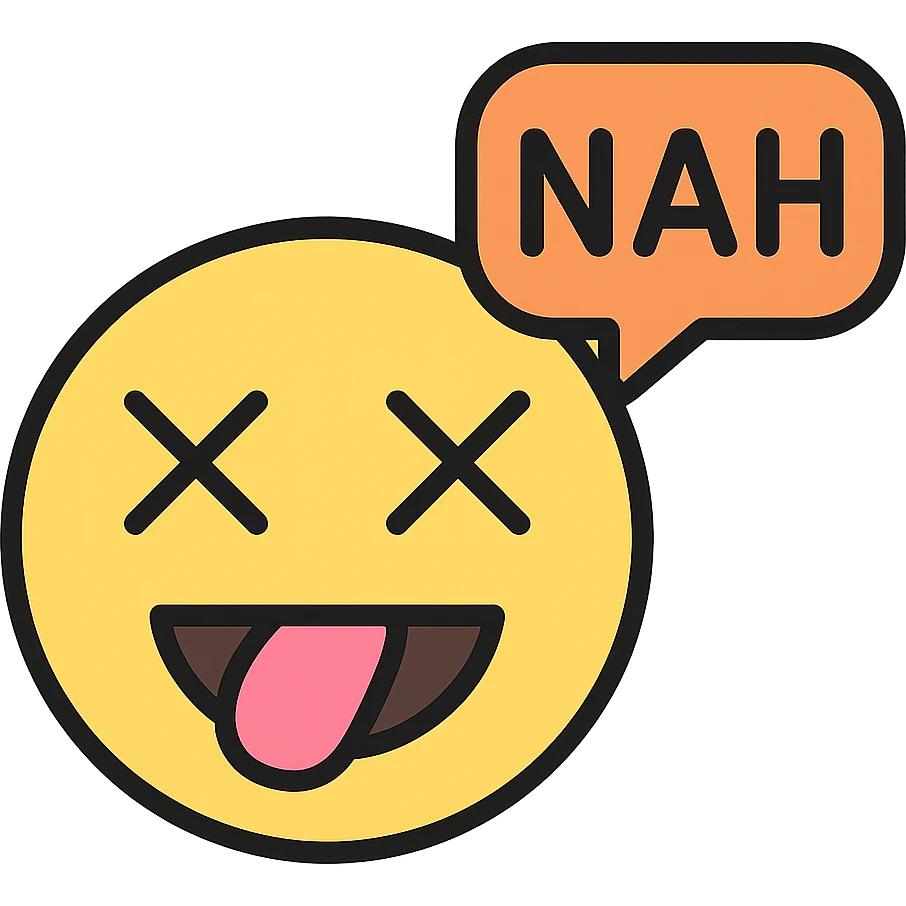 nah emoji, playful and modern, color icon style emoji