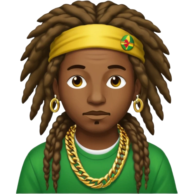 Rapper rasta hair emoji