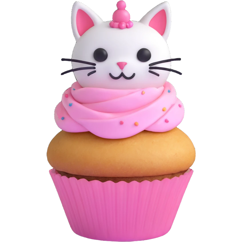 cupcake with cat emoji