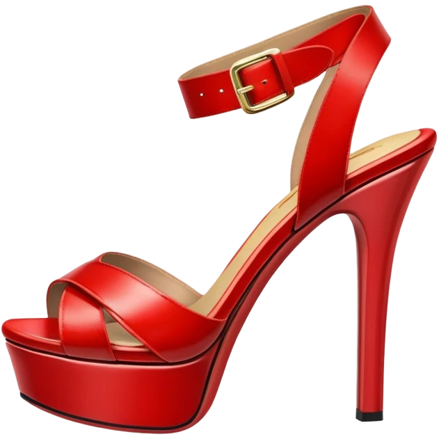 ultra realistic red platform sandals emoji