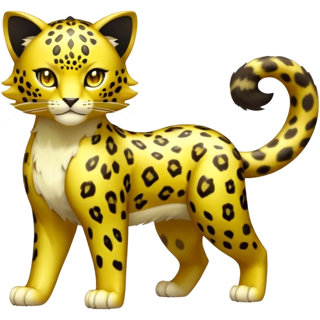 Shiny Elemental Exotic Liepard-Persian-Delcatty-Pokémon-Fakémon-hybrid-creature (full body) emoji