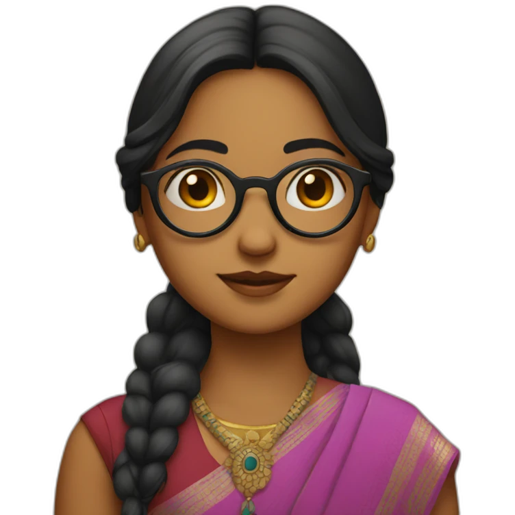 Indian girl wearing round glasses emoji
