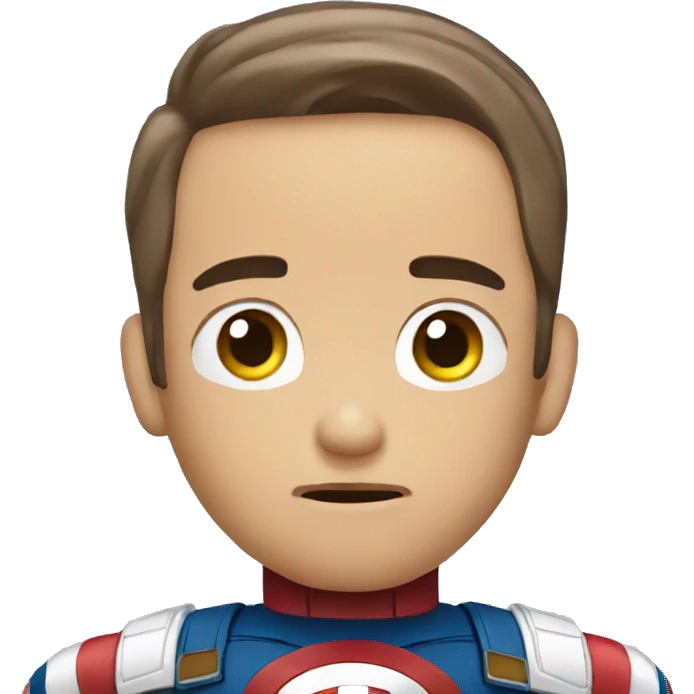 captain america thinking with hand on chin emoji