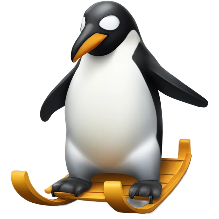 Penguin sledding  emoji