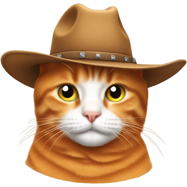 Orange cat wearing cowboy hat emoji