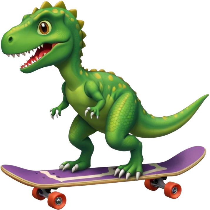 Dinosaur on a skateboard emoji
