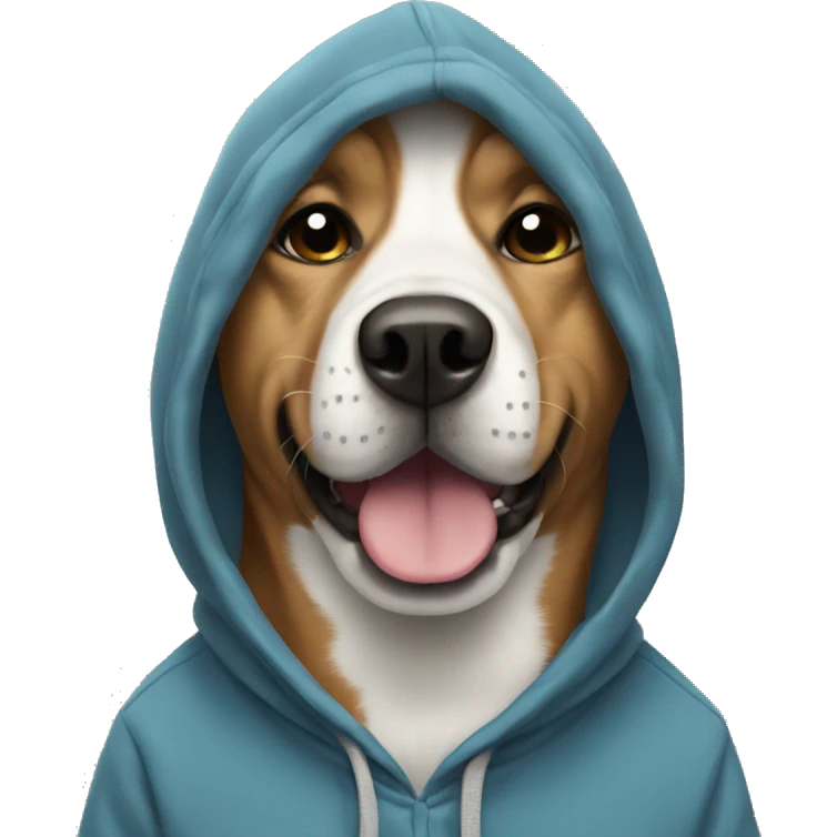 Dog wearing a hoodie emoji