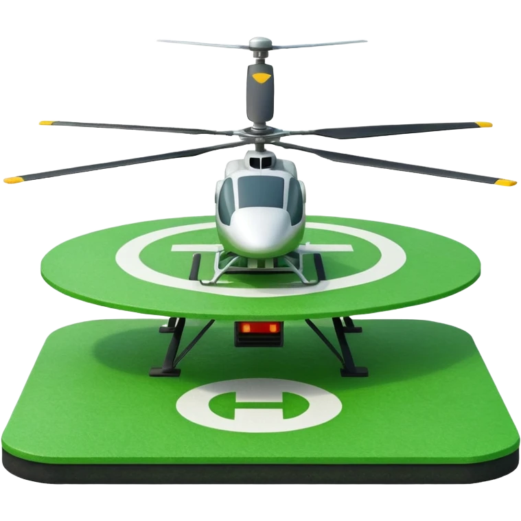 a helipad with a green surface and an H in the center emoji