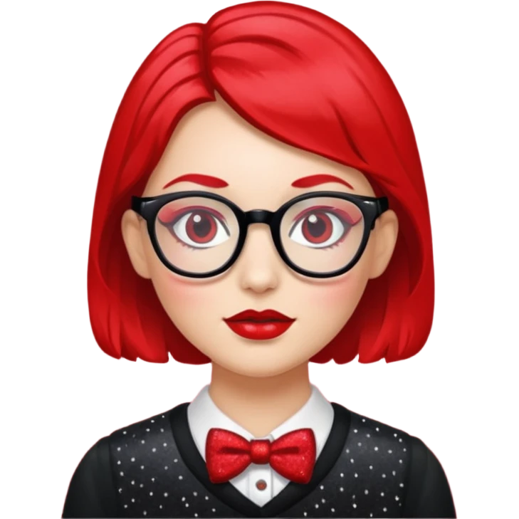 glitter red nerd emoji
