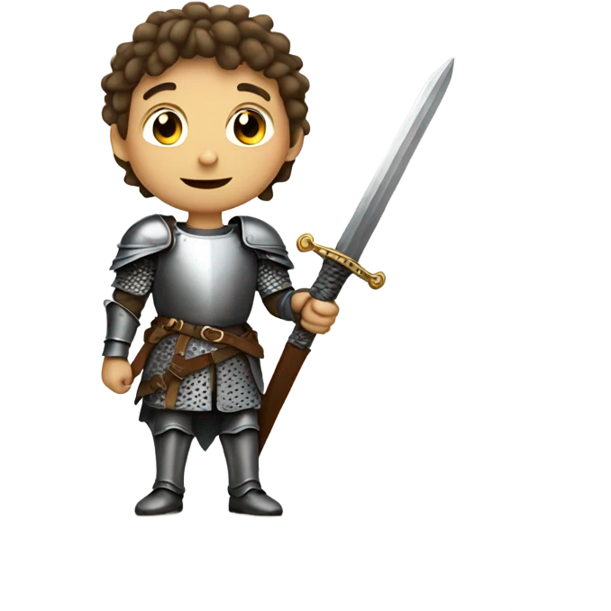 young european knight with sword emoji