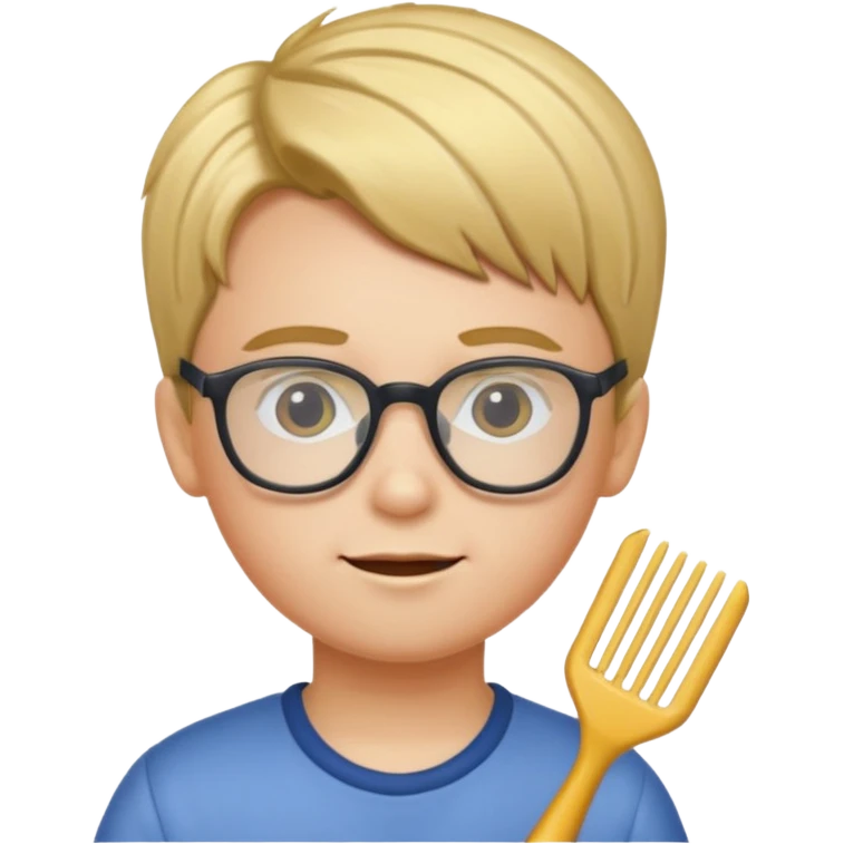 Kid with comb hair and glasses  emoji