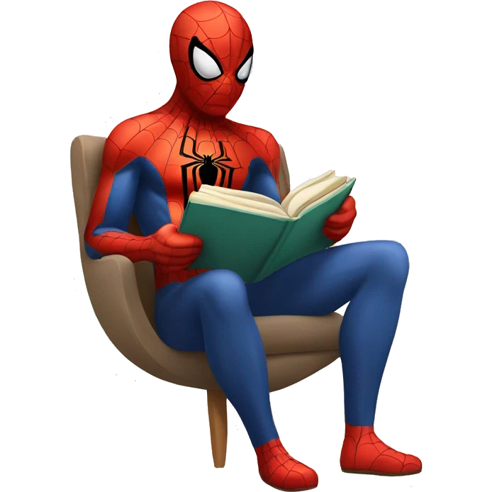 Spiderman reading a book  emoji