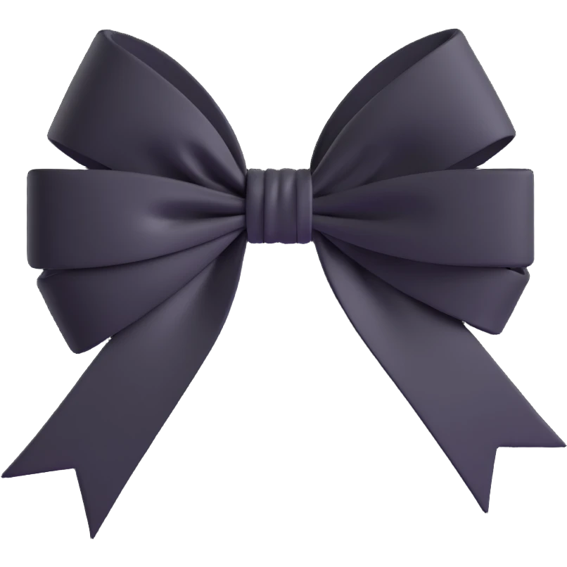 Black white gothic bow effect emoji