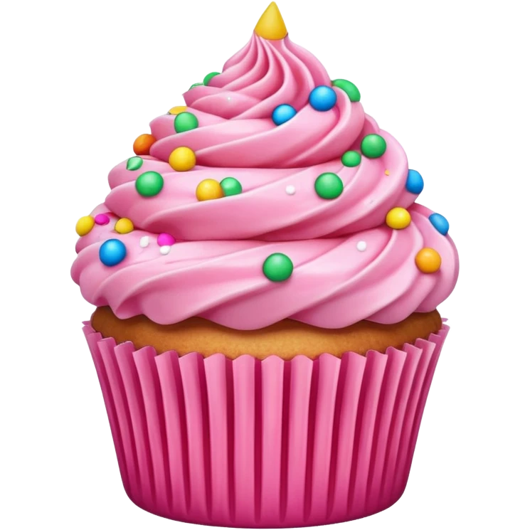 Cupcake with pink icing emoji