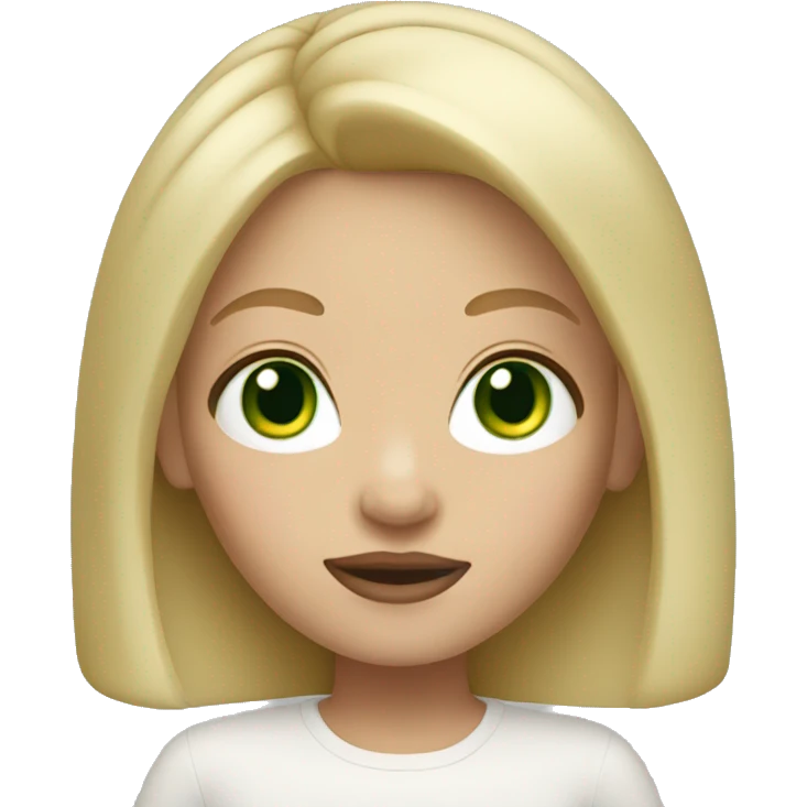 Memoji blonde girl green eyes emoji