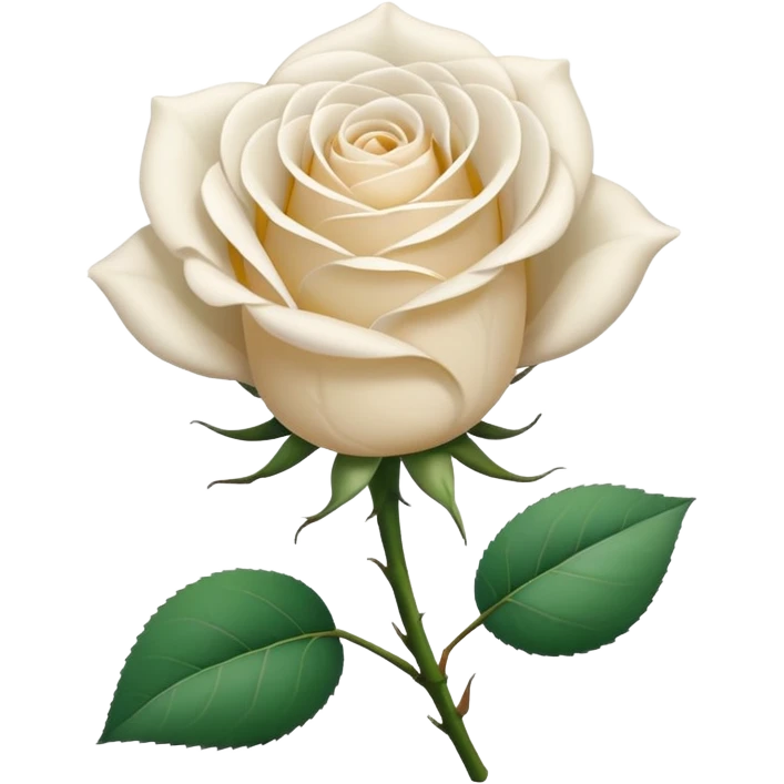 white rose, without green leaves, just flower emoji