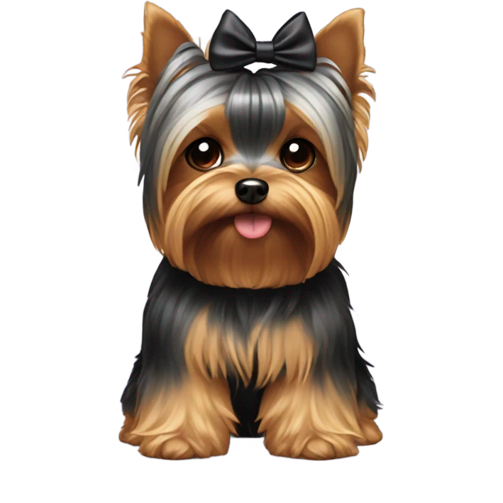 Yorkie with a bow on top of its head emoji