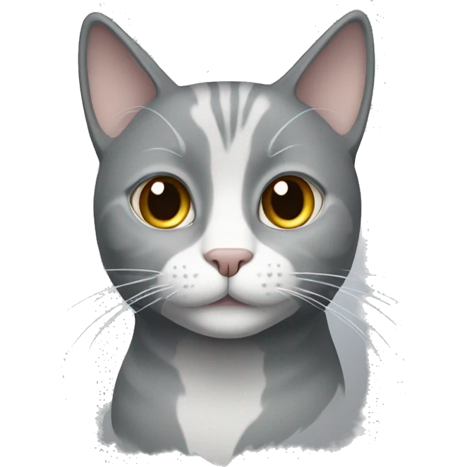 Gray cat with white accents emoji