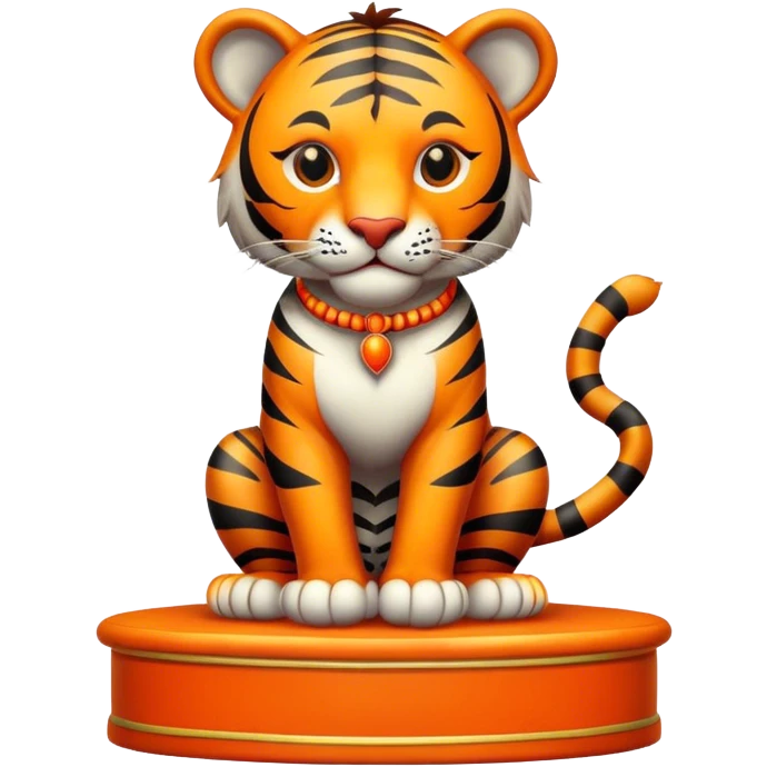 Vintage circus tiger on podium emoji