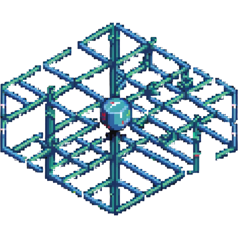 network with boxes at intersection points emoji