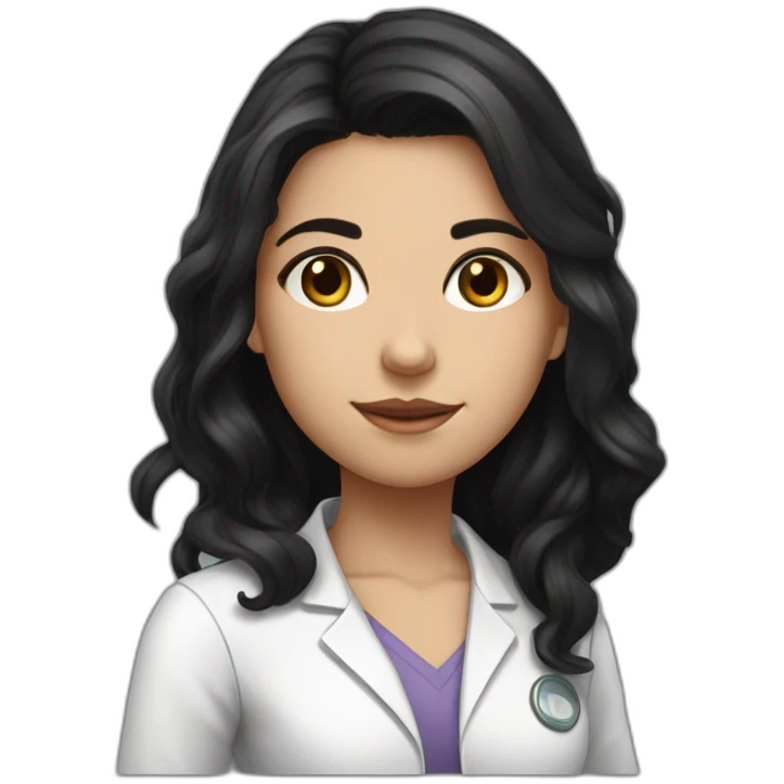 A beautiful black-haired Solvak girl who studies anatomy emoji