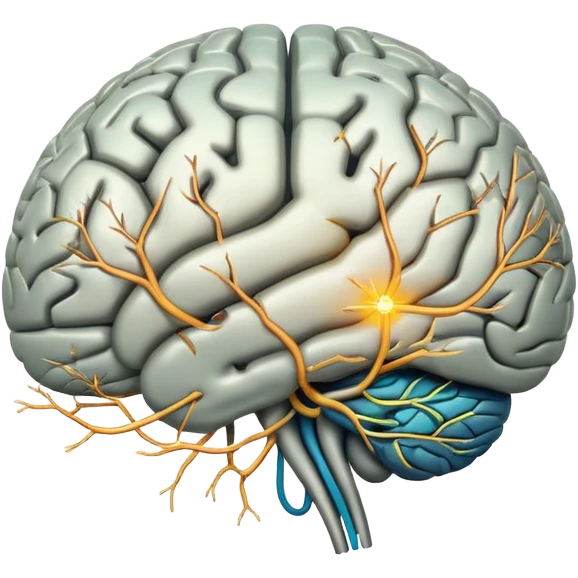 Artificial Intelligence and Machine Learning, Brain with Neural Connections emoji