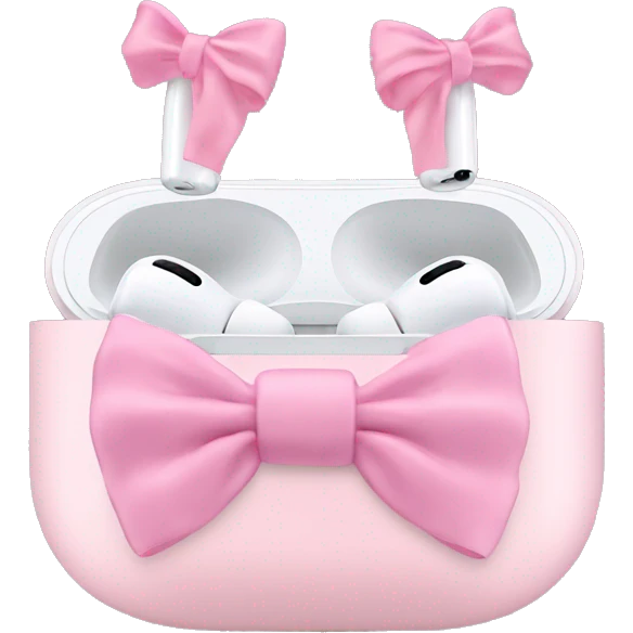 Pink airpods max with bows emoji