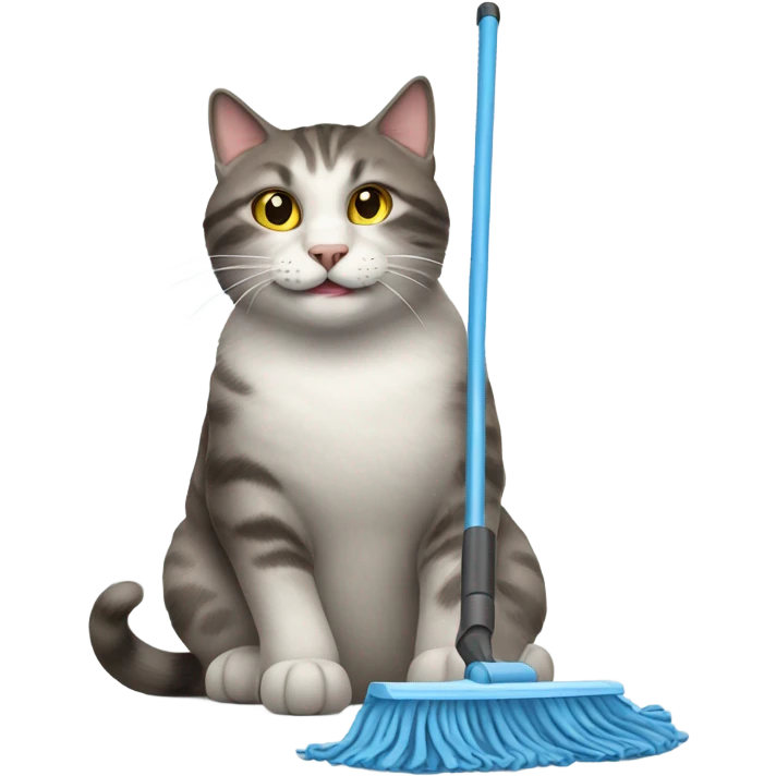 cat mopping emoji