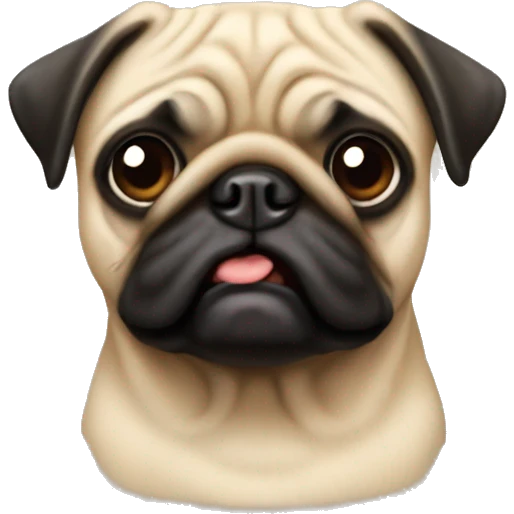 Perro pug acostado emoji