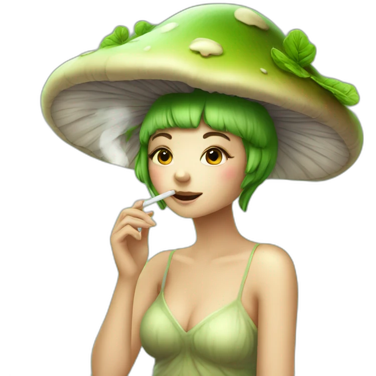 cute mushroom fairy smoking herbs emoji